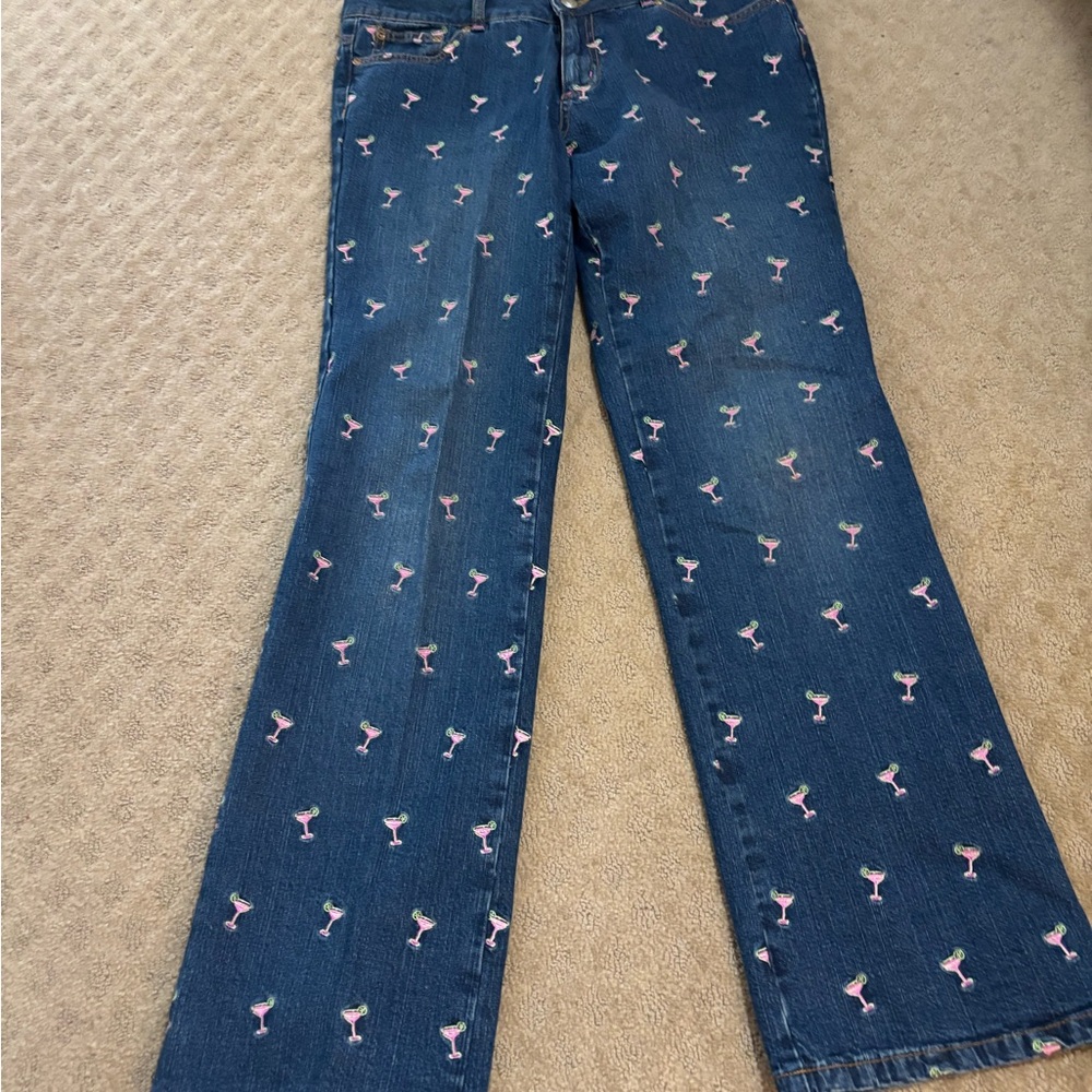 Margaritas Anyone! Lilly Pulitzer cocktail motif jean